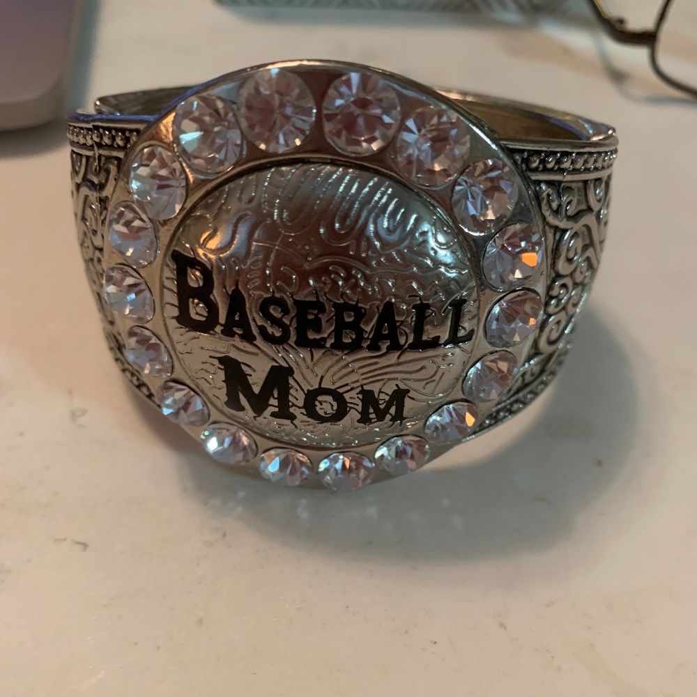 Rhinestone Baseball Mom Cuff Bling